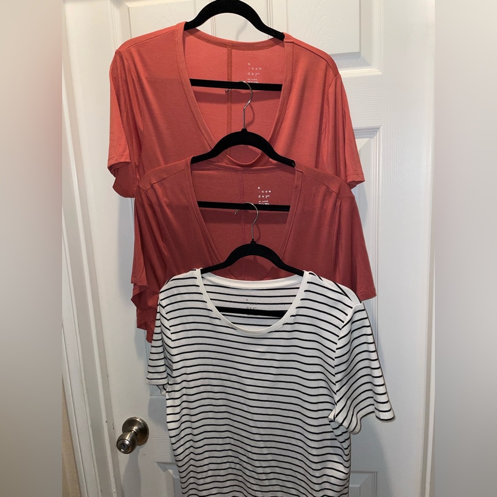 $4 each. Three Pack Tees. A New Day size XX-L. Soft Modal Stretchy fabric. New